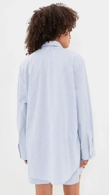 Nanushka Nananda Blouse Blue/White/Navy | Thumbnail 3
