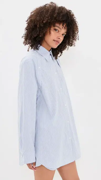 Nanushka Nananda Blouse Blue/White/Navy | Thumbnail 4
