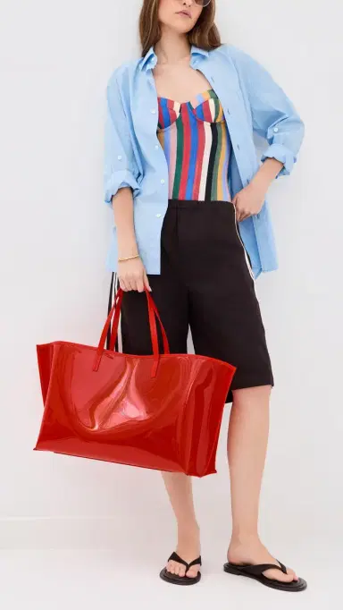 Staud Christos Large Tote Red Rose | Thumbnail 3 Staud Christos Large Tote Red Rose | Thumbnail 3