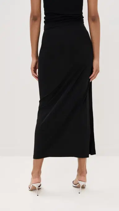 Rabanne Long Draped Skirt Black 38 | Thumbnail 3