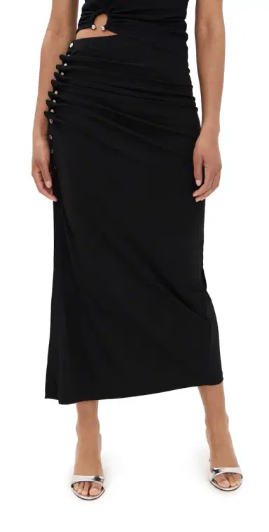 Rabanne Long Draped Skirt Black 38 | Thumbnail 1