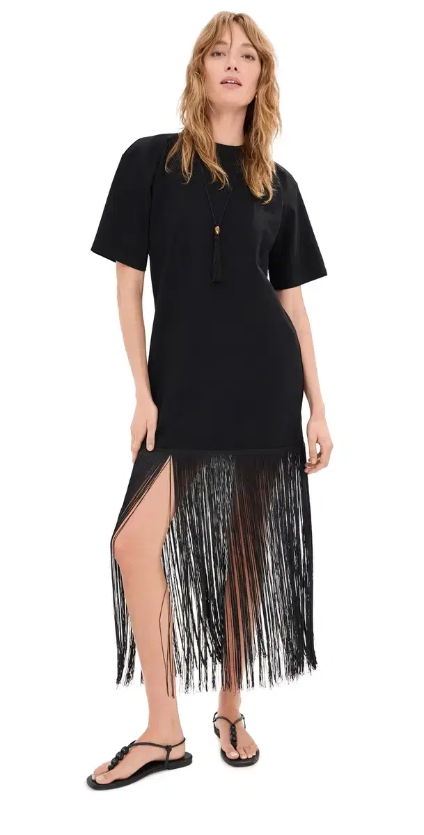 LE BOP Fringe Nico Dress Black