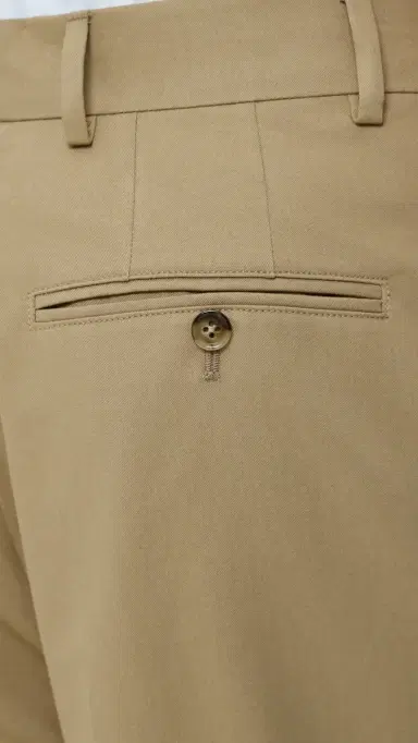 AMI Pleated Wide Leg Trousers Beige Taupe | Thumbnail 6