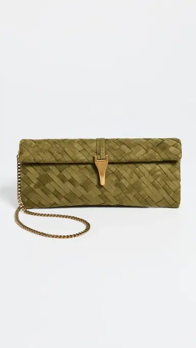 JW PEI Zaria Woven Clutch Dark Olive One Size | Thumbnail 2 JW PEI Zaria Woven Clutch Dark Olive One Size | Thumbnail 2