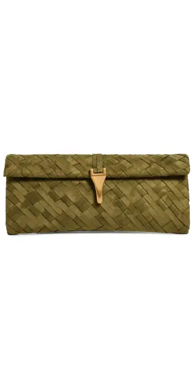 JW PEI Zaria Woven Clutch Dark Olive One Size | Thumbnail 1 JW PEI Zaria Woven Clutch Dark Olive One Size | Thumbnail 1