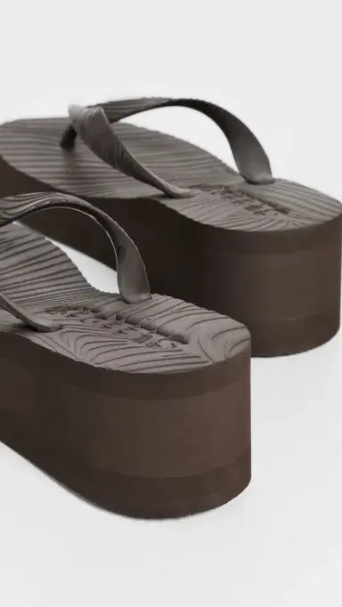 SLEEPERS High Platform Flip Flops Brown | Thumbnail 4