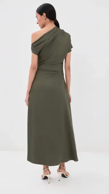 Simkhai Joanna Asymmetrical Midi Dress Sea Turtle | Thumbnail 3 Simkhai Joanna Asymmetrical Midi Dress Sea Turtle | Thumbnail 3