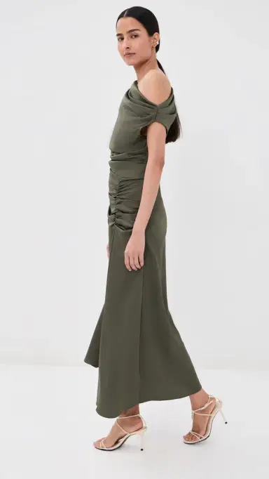 Simkhai Joanna Asymmetrical Midi Dress Sea Turtle | Thumbnail 4 Simkhai Joanna Asymmetrical Midi Dress Sea Turtle | Thumbnail 4