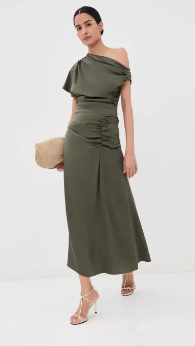 Simkhai Joanna Asymmetrical Midi Dress Sea Turtle | Thumbnail 5 Simkhai Joanna Asymmetrical Midi Dress Sea Turtle | Thumbnail 5