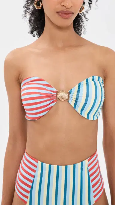 MINKPINK Aurora Strapless Bandeau Bikini Top pliced Stripe | Thumbnail 2 MINKPINK Aurora Strapless Bandeau Bikini Top pliced Stripe | Thumbnail 2