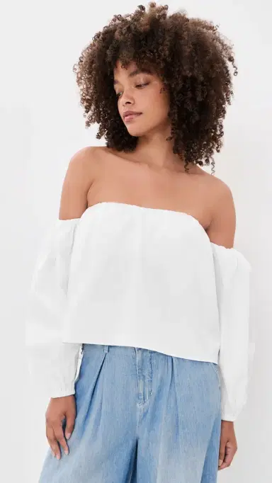 L'AGENCE arai Off houlder Eternal Bra Top White | Thumbnail 2