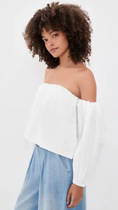 L'AGENCE arai Off houlder Eternal Bra Top White | Thumbnail 4