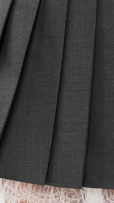 Self-Portrait Grey Pleated Miniskirt Grey 8 | Thumbnail 6