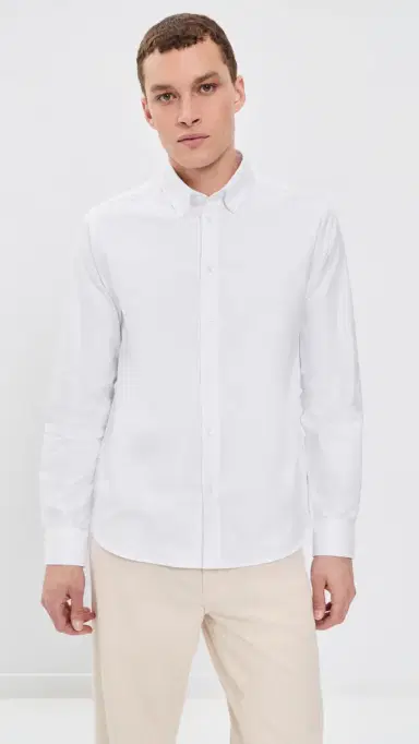 Les Deux Konrad Oxford Button Down Shirt White | Thumbnail 2 Les Deux Konrad Oxford Button Down Shirt White | Thumbnail 2