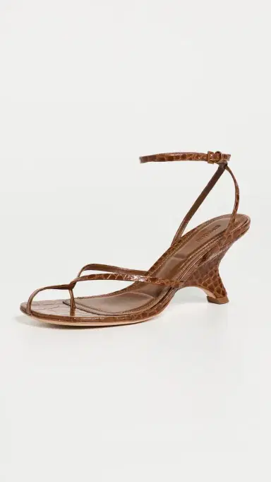 Simkhai Kelsey Embossed Leather Strappy Wedge Sandals | Thumbnail 2