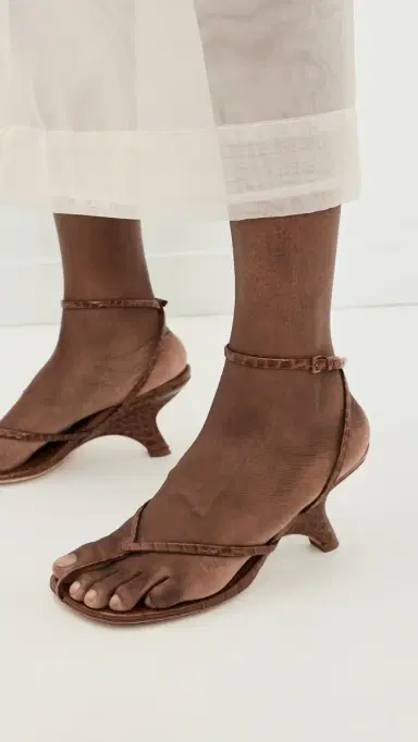 Simkhai Kelsey Embossed Leather Strappy Wedge Sandals | Thumbnail 5