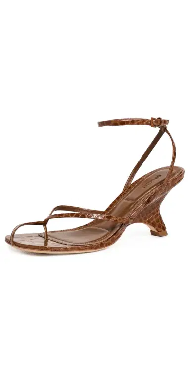 Simkhai Kelsey Embossed Leather Strappy Wedge Sandals | Thumbnail 1