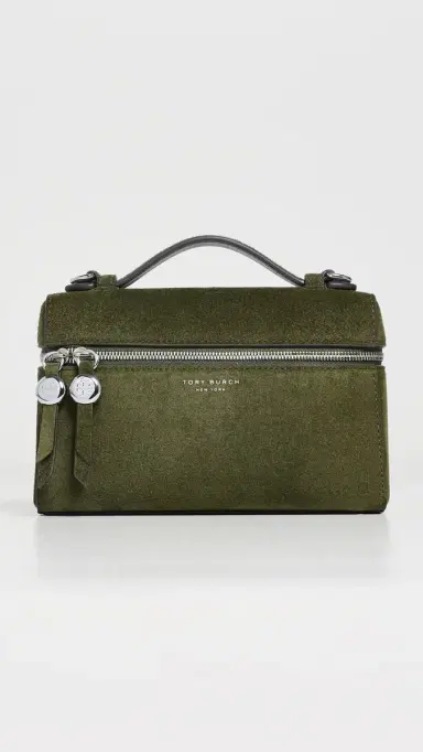 Tory Burch Suede Slim Top Handle Bag Leccio | Thumbnail 2 Tory Burch Suede Slim Top Handle Bag Leccio | Thumbnail 2