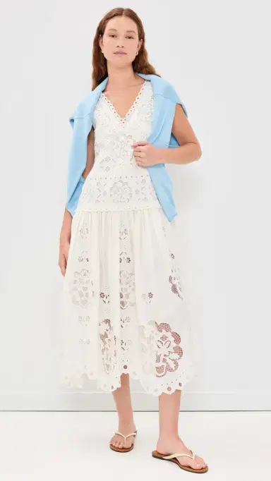 Sea Gardener Embroidered Dress White | Thumbnail 5 Sea Gardener Embroidered Dress White | Thumbnail 5