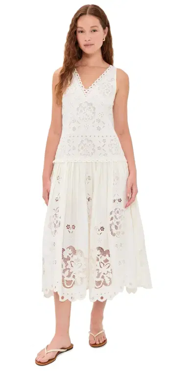 Sea Gardener Embroidered Dress White | Thumbnail 1 Sea Gardener Embroidered Dress White | Thumbnail 1