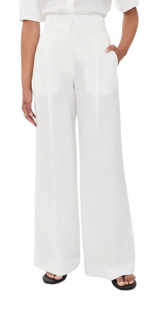 Pleated Trousers White 44 Pleated Trousers White 44