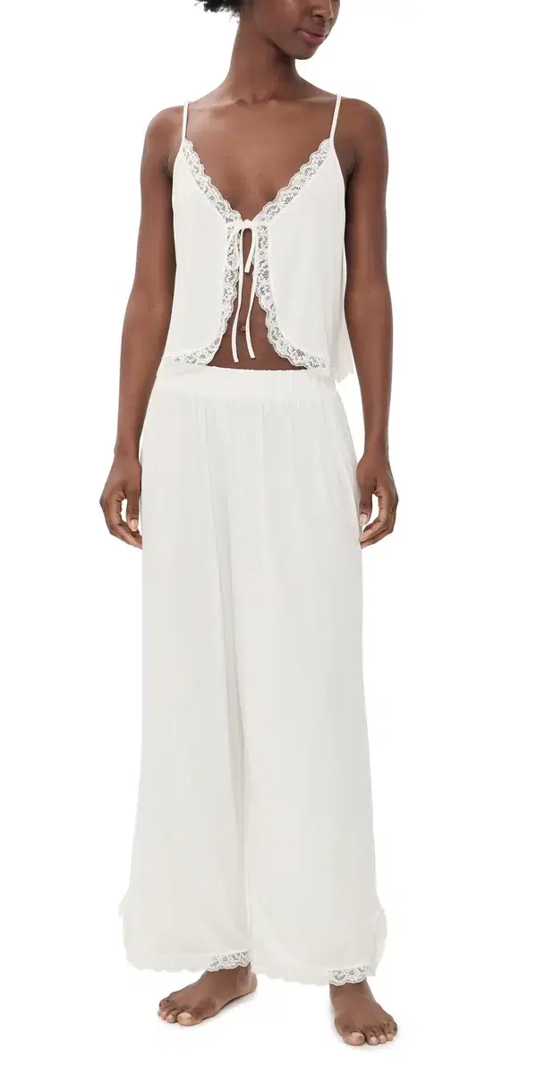 Free People Sleepless Summer Pajamas Set ate Snow Combo
