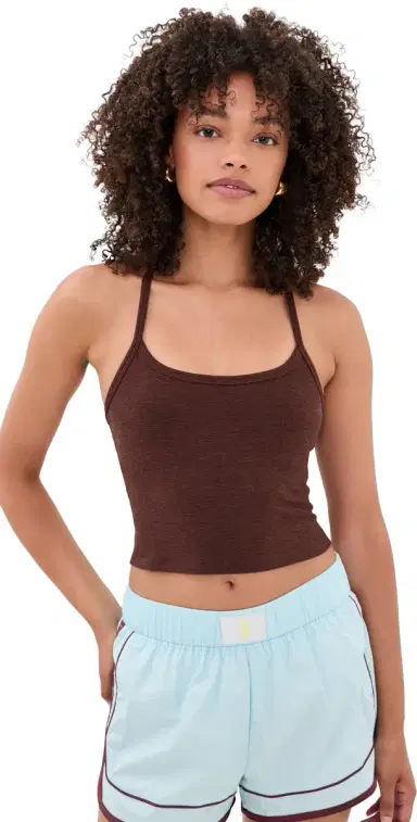 Beyond Yoga Spacedye Slim Racerback Cropped Tank Iced Mocha Heather | Thumbnail 1 Beyond Yoga Spacedye Slim Racerback Cropped Tank Iced Mocha Heather | Thumbnail 1
