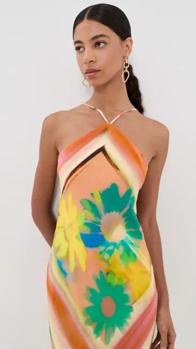 STAUD Cubism Maxi Dress Superbloom Scarf | Thumbnail 6