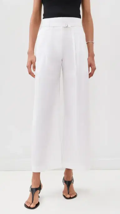 Proenza Schouler White Label Cropped Raver Pants In Poplin White | Thumbnail 2