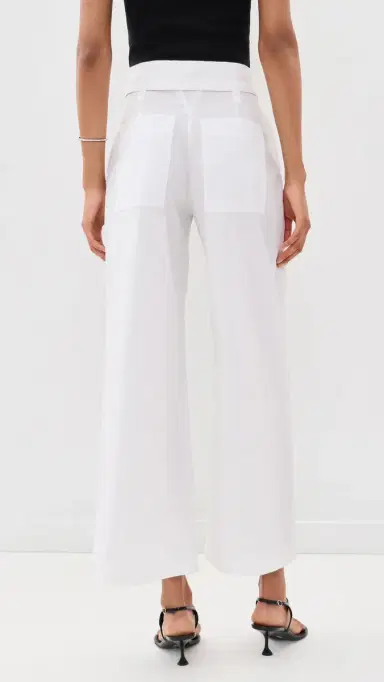 Proenza Schouler White Label Cropped Raver Pants In Poplin White | Thumbnail 3