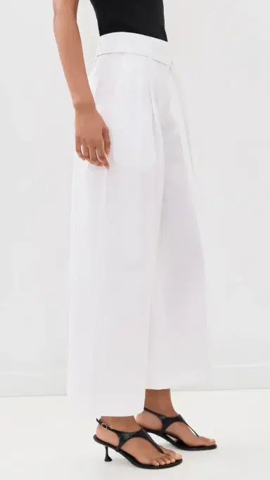 Proenza Schouler White Label Cropped Raver Pants In Poplin White | Thumbnail 4
