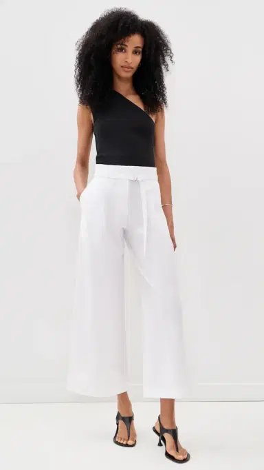 Proenza Schouler White Label Cropped Raver Pants In Poplin White | Thumbnail 5