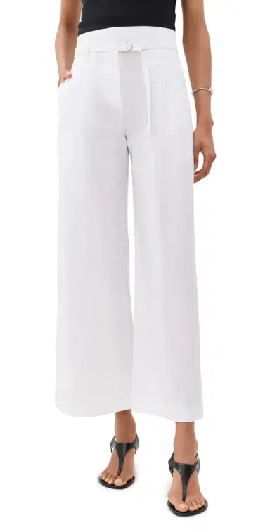 Proenza Schouler White Label Cropped Raver Pants In Poplin White | Thumbnail 1