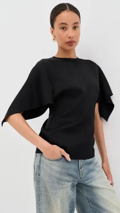 Stella McCartney Handkerchief Satin Top Black 44 | Thumbnail 2 Stella McCartney Handkerchief Satin Top Black 44 | Thumbnail 2