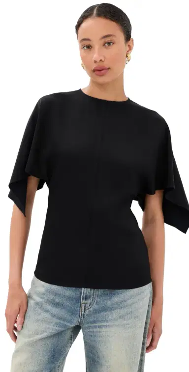 Stella McCartney Handkerchief Satin Top Black 44 | Thumbnail 1 Stella McCartney Handkerchief Satin Top Black 44 | Thumbnail 1