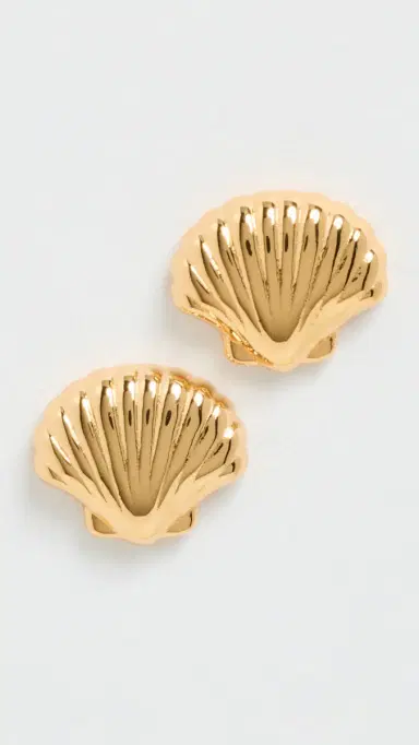 Lele Sadoughi Coquille Stud Earrings Gold One Size | Thumbnail 2