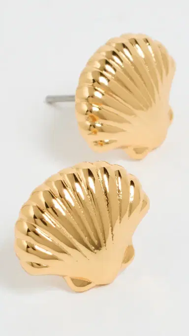 Lele Sadoughi Coquille Stud Earrings Gold One Size | Thumbnail 4