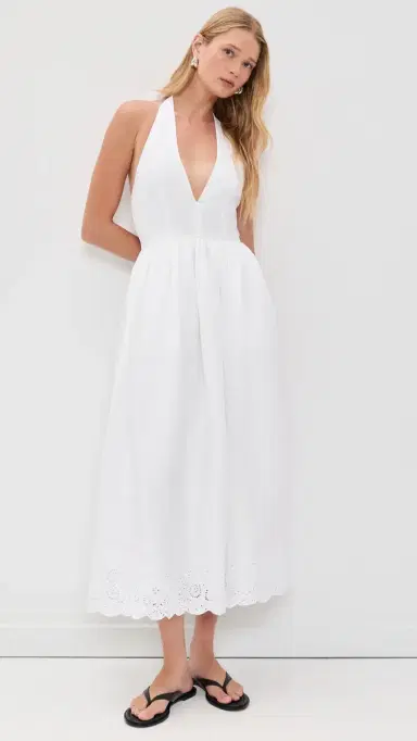 Staud Grazia Linen Dress White | Thumbnail 2