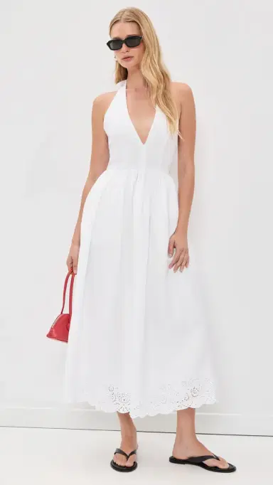 Staud Grazia Linen Dress White | Thumbnail 5