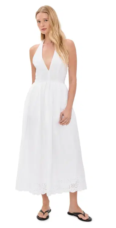 Staud Grazia Linen Dress White | Thumbnail 1