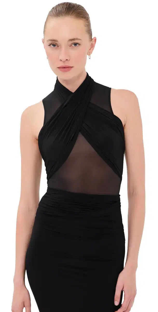 WARDROBE.NYC WARDROBE. NYC Translucent Tank Thong Bodysuit Black