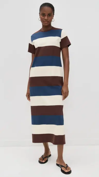 LE BOP Grace Midi Dress Chocolate/Blue/ | Thumbnail 2