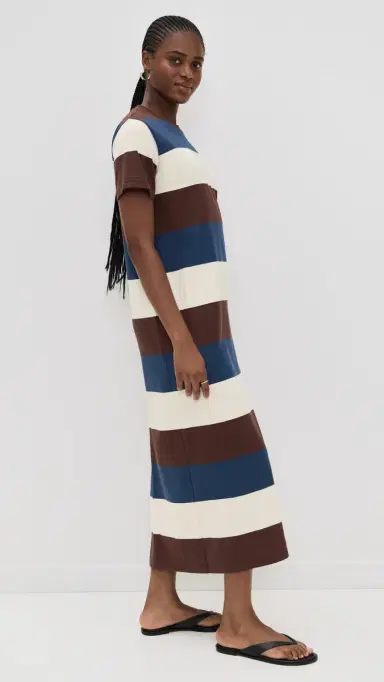 LE BOP Grace Midi Dress Chocolate/Blue/ | Thumbnail 4