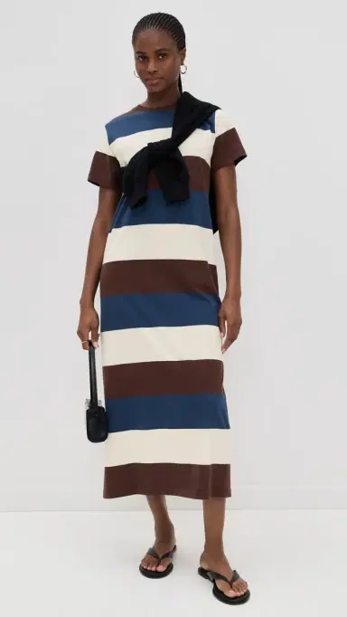 LE BOP Grace Midi Dress Chocolate/Blue/ | Thumbnail 5