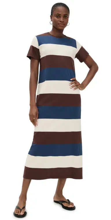 LE BOP Grace Midi Dress Chocolate/Blue/ | Thumbnail 1