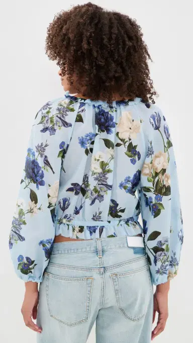 Alice + Olivia Mclaine Cropped Blouse Fly Away | Thumbnail 3