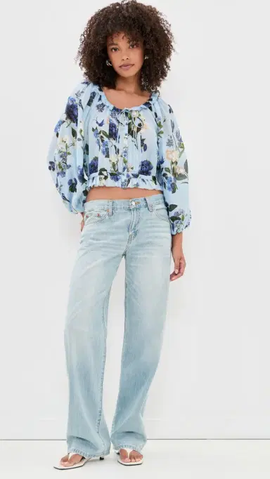 Alice + Olivia Mclaine Cropped Blouse Fly Away | Thumbnail 5