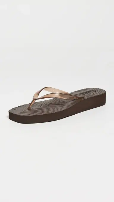 SLEEPERS Platform Jelly Flip Flops Brown Transparent | Thumbnail 2
