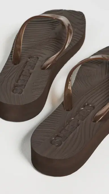 SLEEPERS Platform Jelly Flip Flops Brown Transparent | Thumbnail 4