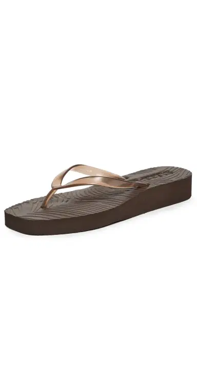SLEEPERS Platform Jelly Flip Flops Brown Transparent | Thumbnail 1